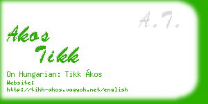 akos tikk business card